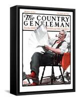 "Eggs Take Another Jump," Country Gentleman Cover, January 19, 1924-WM. Hoople-Framed Stretched Canvas