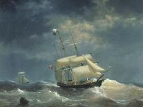 Sailing Ship at Sea-Egidius Linnig-Stretched Canvas