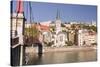 Eglise and Passerelle St. Georges over the River Saone-Julian Elliott-Stretched Canvas