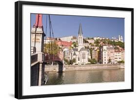 Eglise and Passerelle St. Georges over the River Saone-Julian Elliott-Framed Photographic Print