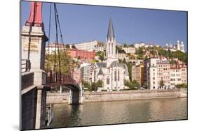 Eglise and Passerelle St. Georges over the River Saone-Julian Elliott-Mounted Photographic Print