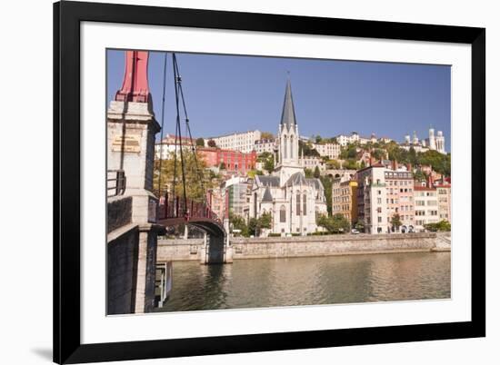 Eglise and Passerelle St. Georges over the River Saone-Julian Elliott-Framed Photographic Print