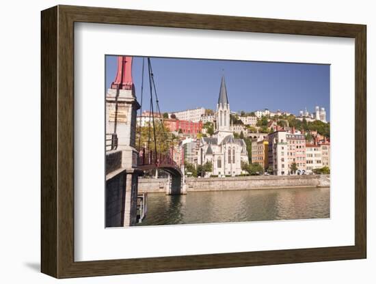 Eglise and Passerelle St. Georges over the River Saone-Julian Elliott-Framed Photographic Print