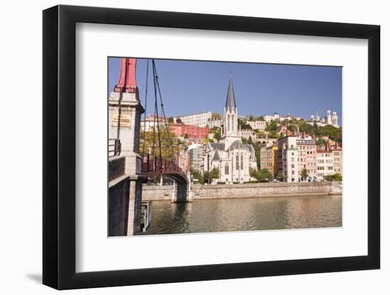 Eglise and Passerelle St. Georges over the River Saone-Julian Elliott-Framed Photographic Print