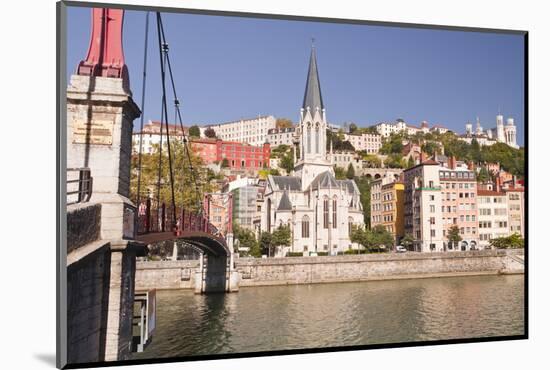 Eglise and Passerelle St. Georges over the River Saone-Julian Elliott-Mounted Photographic Print