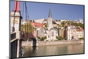 Eglise and Passerelle St. Georges over the River Saone-Julian Elliott-Mounted Photographic Print