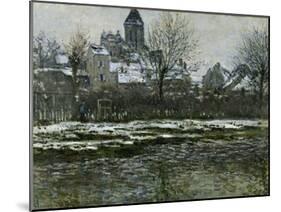 Eglise de Vétheuil sous la neige-Claude Monet-Mounted Giclee Print