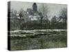 Eglise de Vétheuil sous la neige-Claude Monet-Stretched Canvas