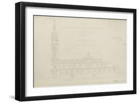 Eglise paroissiale à Napoléonville (Pontivy, Morbihan) : façade latérale, élévation-Marcellin Varcollier-Framed Giclee Print