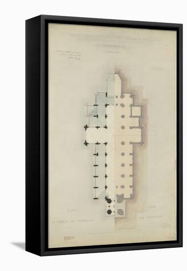 Eglise paroissiale à Napoléonville (Pontivy, Morbihan) : plan au niveau des terrasses, plan des-Marcellin Varcollier-Framed Stretched Canvas