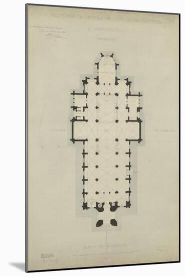 Eglise paroissiale à Napoléonville (Pontivy, Morbihan) : plan du rez-de-chaussée-Marcellin Varcollier-Mounted Giclee Print