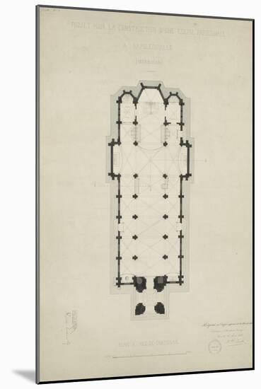 Eglise paroissiale à Napoléonville (Pontivy, Morbihan) : plan du rez-de-chaussée-Marcellin Varcollier-Mounted Giclee Print