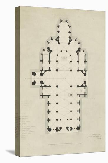 Eglise paroissiale à Napoléonville (Pontivy, Morbihan) : plan du rez-de-chaussée-Marcellin Varcollier-Stretched Canvas