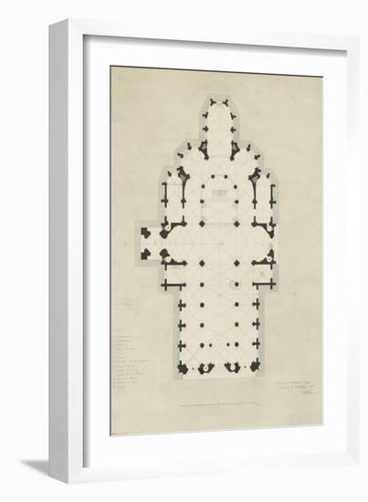 Eglise paroissiale à Napoléonville (Pontivy, Morbihan) : plan du rez-de-chaussée-Marcellin Varcollier-Framed Giclee Print