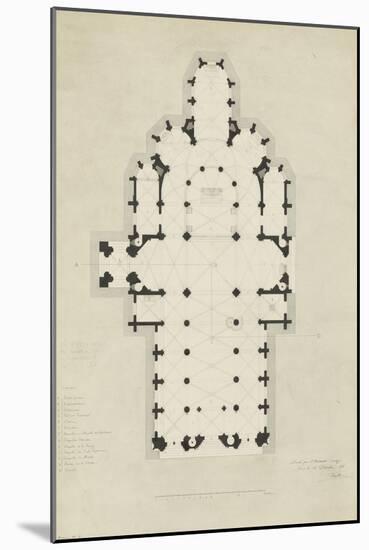 Eglise paroissiale à Napoléonville (Pontivy, Morbihan) : plan du rez-de-chaussée-Marcellin Varcollier-Mounted Giclee Print