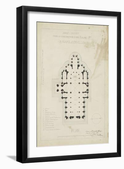 Eglise paroissiale à Napoléonville (Pontivy, Morbihan) : plan-Marcellin Varcollier-Framed Giclee Print