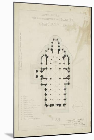 Eglise paroissiale à Napoléonville (Pontivy, Morbihan) : plan-Marcellin Varcollier-Mounted Giclee Print