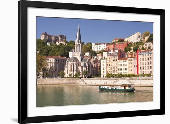 Eglise Saint George and Vieux Lyon on the Banks of the River Saone-Mark Sunderland-Framed Photographic Print