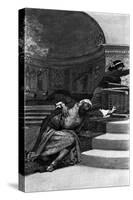 Eglon slain by Ehud by J James Tissot - Bible-James Jacques Joseph Tissot-Stretched Canvas