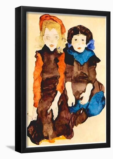 Egon Schiele Girls Art Print Poster-null-Framed Poster