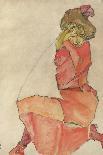 Seated Woman with Bent Knee, 1917-Egon Schiele-Giclee Print