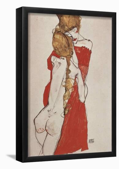 Egon Schiele (Mother and daughter) Art Poster Print-null-Framed Poster