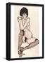 Egon Schiele (Seated female nude) Art Poster Print-null-Framed Poster