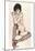 Egon Schiele (Seated female nude) Art Poster Print-null-Mounted Poster