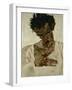 Egon Schiele, Self-Portrait with Bent Head, Study for Eremiten (Hermits)-Egon Schiele-Framed Giclee Print