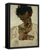 Egon Schiele, Self-Portrait with Bent Head, Study for Eremiten (Hermits)-Egon Schiele-Framed Stretched Canvas