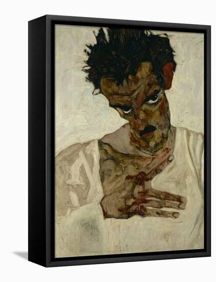 Egon Schiele, Self-Portrait with Bent Head, Study for Eremiten (Hermits)-Egon Schiele-Framed Stretched Canvas