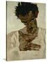 Egon Schiele, Self-Portrait with Bent Head, Study for Eremiten (Hermits)-Egon Schiele-Stretched Canvas