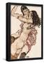 Egon Schiele (Women's pair (in embrace women)) Art Poster Print-null-Framed Poster