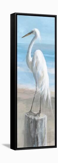 Egret by the Sea Crop-Danhui Nai-Framed Stretched Canvas