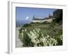 Egret Flies over the lawns of Alcatraz, San Francisco, California-Eric Risberg-Framed Photographic Print