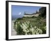 Egret Flies over the lawns of Alcatraz, San Francisco, California-Eric Risberg-Framed Photographic Print