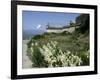 Egret Flies over the lawns of Alcatraz, San Francisco, California-Eric Risberg-Framed Photographic Print