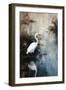 Egret in Lake-Treechild-Framed Giclee Print