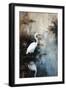 Egret in Lake-Treechild-Framed Giclee Print