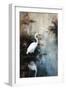 Egret in Lake-Treechild-Framed Giclee Print