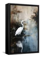 Egret in Lake-Treechild-Framed Stretched Canvas