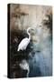 Egret in Lake-Treechild-Stretched Canvas