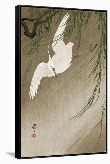 Egret in Storm-Koson Ohara-Framed Stretched Canvas