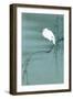 Egret on Branch-null-Framed Art Print