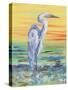 Egret Sunset I-Olivia Brewington-Stretched Canvas