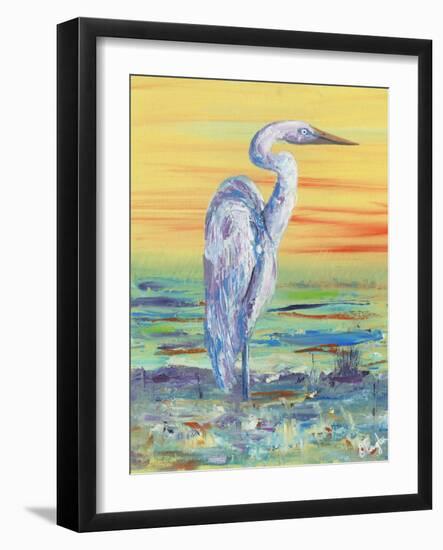 Egret Sunset I-Olivia Brewington-Framed Art Print