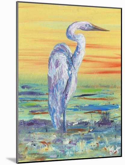 Egret Sunset I-Olivia Brewington-Mounted Art Print