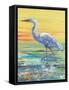 Egret Sunset II-Olivia Brewington-Framed Stretched Canvas