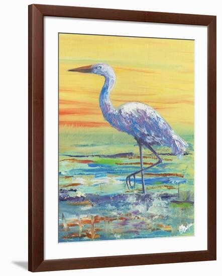 Egret Sunset II-Olivia Brewington-Framed Art Print