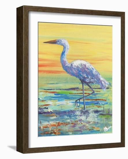 Egret Sunset II-Olivia Brewington-Framed Art Print